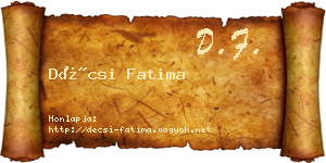 Décsi Fatima névjegykártya